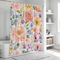 thumbnail image 6 of Watercolor Floral Bathroom Shower Curtains with 12 Hooks Polyester Waterproof Shower Curtain for Stalls and Bathtubs Blooms Flowers Bright Wildflowers Decorative Bathroom Privacy Curtain 54x78 Inches, 6 of 8