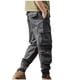 thumbnail image 3 of Pantalones largos de moda para hombre, casuales, de color sólido, con múltiples bolsillos cargo y cuerda elástica, pantalones casuales para hombre., 3 of 5
