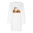 thumbnail image 1 of RKSTN Robes pour Femmes à Capuche Manches Longues Imprimé Halloween Robe Mini Robe Ample, 1 of 2