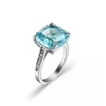 thumbnail image 6 of Aquamarine Blue / Yellow CZ Band Womens 925 Silver Wedding Silver Ring Size 6-10, 6 of 6
