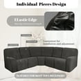thumbnail image 6 of HDCAXKJ Sectional Recliner Sofa Covers Waterproof Corner Reclining Couch Covers Jacquard Stretch 5 Seat Reclining Sofa Slipcovers Washable Furniture Protector,Dark Gray, 6 of 11