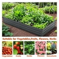 thumbnail image 6 of 8X4x1 FT Galvanized Raised Garden Bed, Outdoor Planter Box Metal Patio Kit with Reinforcing Rod, Large Planting Bed for Vegetables Flowers Herb, Black, 6 of 7