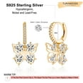 thumbnail image 5 of Turandoss Butterfly Huggie Hoop Earring 14K Gold Plated 925 Sterling Silver Hypoallergenic Hoop Earring With Cz Butterfly Charm for Women And Girls, 5 of 7