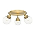 thumbnail image 4 of Innovations Lighting  Beacon - 3 Light 18" Flush Mount Clear/Brushed Brass, 4 of 5