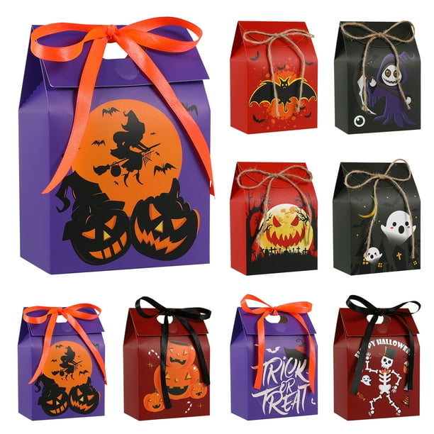 HEMOTON 24pcs Halloween Candy Box Cardboard Gable House Boxes Goodies