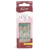 Kiss Fashion Design Nails Mint Green Flower Medium SQUARE 'Stylish' 54538 DGDN09