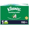 Kleenex Soothing Lotion Facial Tissues, 1 Flat Box (110 Total Tissues)