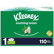 Kleenex Soothing Lotion Facial Tissues, 1 Flat Box (110 Total Tissues)