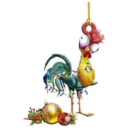 

decoracion de navidad para puerta de entrada Amazing Christmas Chicken Acrylic Flat Pendant Christmas Day Decoration Pendant Christmas Home Car Backpack Pendant Pendant Gift