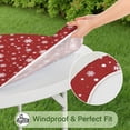 thumbnail image 5 of Red Christmas Snowflake Pattern Round Fitted Tablecloth with Elastic Edge,Dining Table Cover Waterproof,Outdoor Round Tablecloth for Camping,Dining,Indoor and Outdoor, 5 of 7