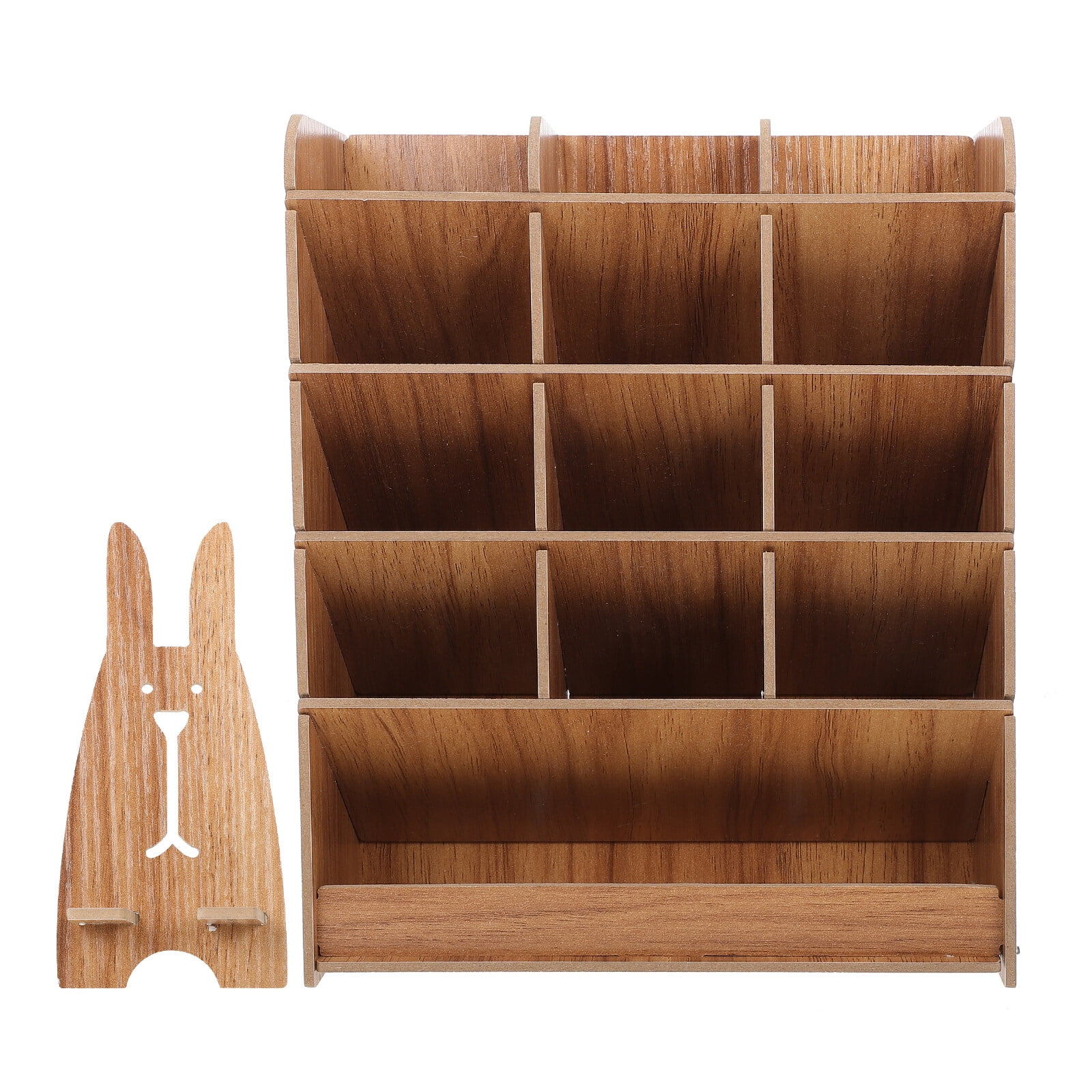 DEEPCRAFF Household Wooden Pen Holder Multi Grid Organizer for Pens Markers and More