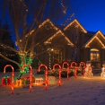 thumbnail image 3 of Christmas Candy Cane Lights,10 Piece Christmas Path Marker 21in 60 LEDs Lights,with 8 Lighting Modes,Illuminated Cane Christmas Decoration, for Outdoor Holiday Christmas Lawn Yard Walkway Markers, 3 of 7