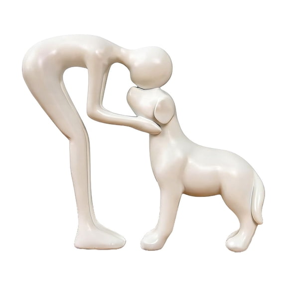 Fareti Dog Sculpture Home Decor Cute Man and Dog Statue Decoration for Office, Living Room, Bedroom, Home