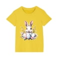 thumbnail image 3 of Virmaxy Boys Girls Easter Party Cotton Tee Rabbit & Egg Hunt Design Round Neck T-shirt for 3-10Yrs Summer Camp Sunday Brunch Yellow-3 7 Years, 3 of 4
