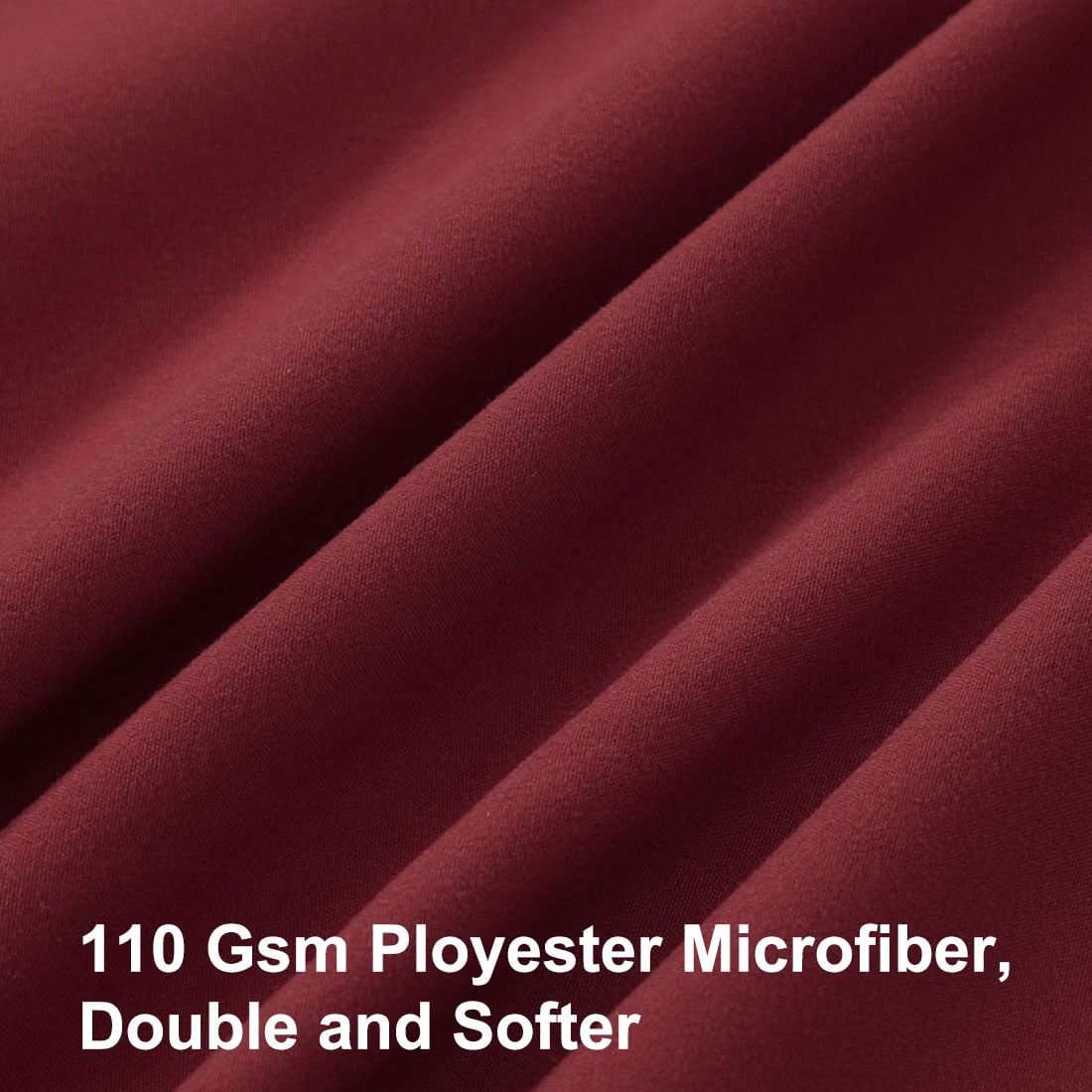 Unique Bargains 4-Pack Solid Microfiber Pillowcases Burgundy Travel(14"x20")