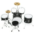 thumbnail image 3 of Ashthorpe 5-Piece Complete Junior Drum Set with Brass Cymbals and Drummer's Throne - Black, 3 of 7