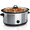 Silver, variant on Slow Cooker, 8.5 Qt Large Electric Stainless Steel Cooking Pot with Removable Ceramic Pot and Low High Warm Modes, Non-Toxic Coating and Dishwasher Safe for 10+ Family Meals & Party Prep-Red