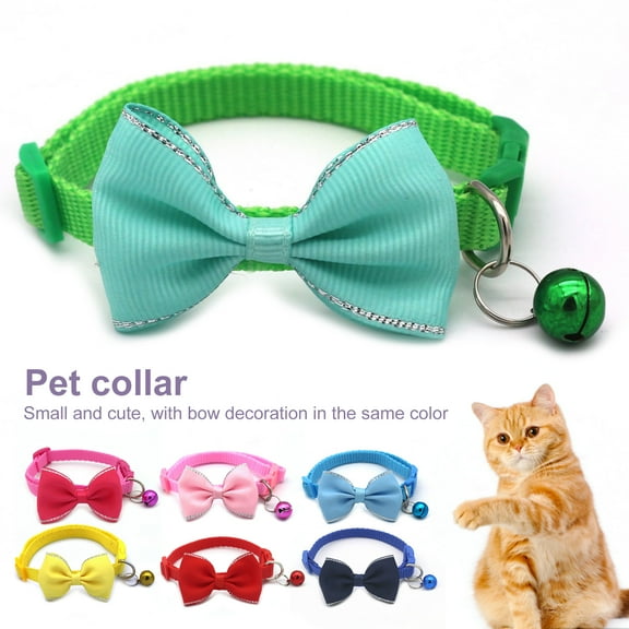 Walbest Cat Collar Breakaway with Cute Bow Tie and Bell for Kitty Adjustable Safety