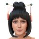 thumbnail image 1 of Peluca Geisha Glamour Witty Emporium negra corta con flequillo, 1 of 6
