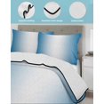 thumbnail image 4 of Blue Ombre Summer Quilt Set Twin Size, Soft Microfiber Quilted Bedding Set with 2 Pillow Shams, Blue White Gradient Modern Abstract Art Lightweight All Season Bedspread Coverlet for Bedroom 68"x86", 4 of 6