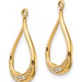 thumbnail image 2 of 10K Yellow Gold Diamond Earring Jackets (Width 9) (Length 18) - Jbsp, 2 of 5