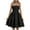 W-916 Black, variant on White Ladies Lace Lounge Dresses for Juniors Slip Adjustable Cute Pleated Cami Tie Knot Tiered Plain Midi Knee Length Summer Fall 2025 Soft Comfy Clothes Trendy L