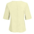 thumbnail image 5 of Viluyesy V-Neck T-Shirt for Womens 3/4 Sleeves Shirt Tops Loose Blouse Yellow Size XL, 5 of 5