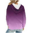 thumbnail image 2 of Womens Hoodies Gradient Pullover Sweatshirt Hooded Sweater Top Long Sleeve Casual Pullover Sweatshirts Fall Winter Plush Fleece Hoodie Jacket Workout Active Tops, 2 of 6