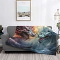 thumbnail image 2 of Balery White And Red Storm Dragon Manta de Franela con Dibujo, Lujo Ultra Suave y Cálido, Antipelusa y Resistente a las Arrugas para Cama, Sofá, Camping -80"x60", 2 of 6