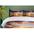 thumbnail image 4 of Ambesonne Coastal Duvet Cover Set, Lake Rotorua at Sunrise, 2-Calking, Yellow Red Black, 4 of 7
