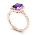 thumbnail image 2 of Solitaire with Accents Engagement Ring for Women - 1.86ct Natural Amethyst in 18K Rose Gold Promise Ring, 2 of 6