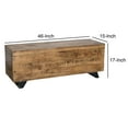 thumbnail image 4 of 46 Inch Rectangular Wooden Storage Trunk with Angled Metal Legs, Brown- Saltoro Sherpi, 4 of 4