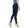 thumbnail image 3 of Women's High Waist Ultra-Soft Fleece Lined Thermal Leggings, Navy Blue, Large, 3 of 4