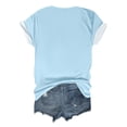 thumbnail image 5 of KDDYLITQ Womens 250th Anniversary Shirts July 4th 250 Years Birthday V Neck T-Shirts 4th Of July Usa Flag Vintage Tees Red White and Blue Loose Short Sleeve Tops Light Blue L, 5 of 5
