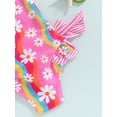 thumbnail image 5 of Toddler Baby Girl One Piece Swimsuit Floral Strap Sleeveless Bathing Suit Backless Ruffles Swimwear Kids Summer Beach Wear, 5 of 7