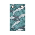 thumbnail image 1 of Sea Animals Hanging Pocket Organizer, Wavy Ocean with Dolphins Windy Surfing Doodle Style Art Print, Printed Polyester Storage Bag with Pockets, 9" x 16", Charcoal Grey Teal White, 1 of 2