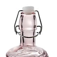 thumbnail image 2 of Botella de Vidrio Grueso, Tapa de Goma con Cierre Hermético Reutilizable, Envase de Vidrio Transparente con Relieve, 1 Litro, Línea Inclinada, 2 of 2