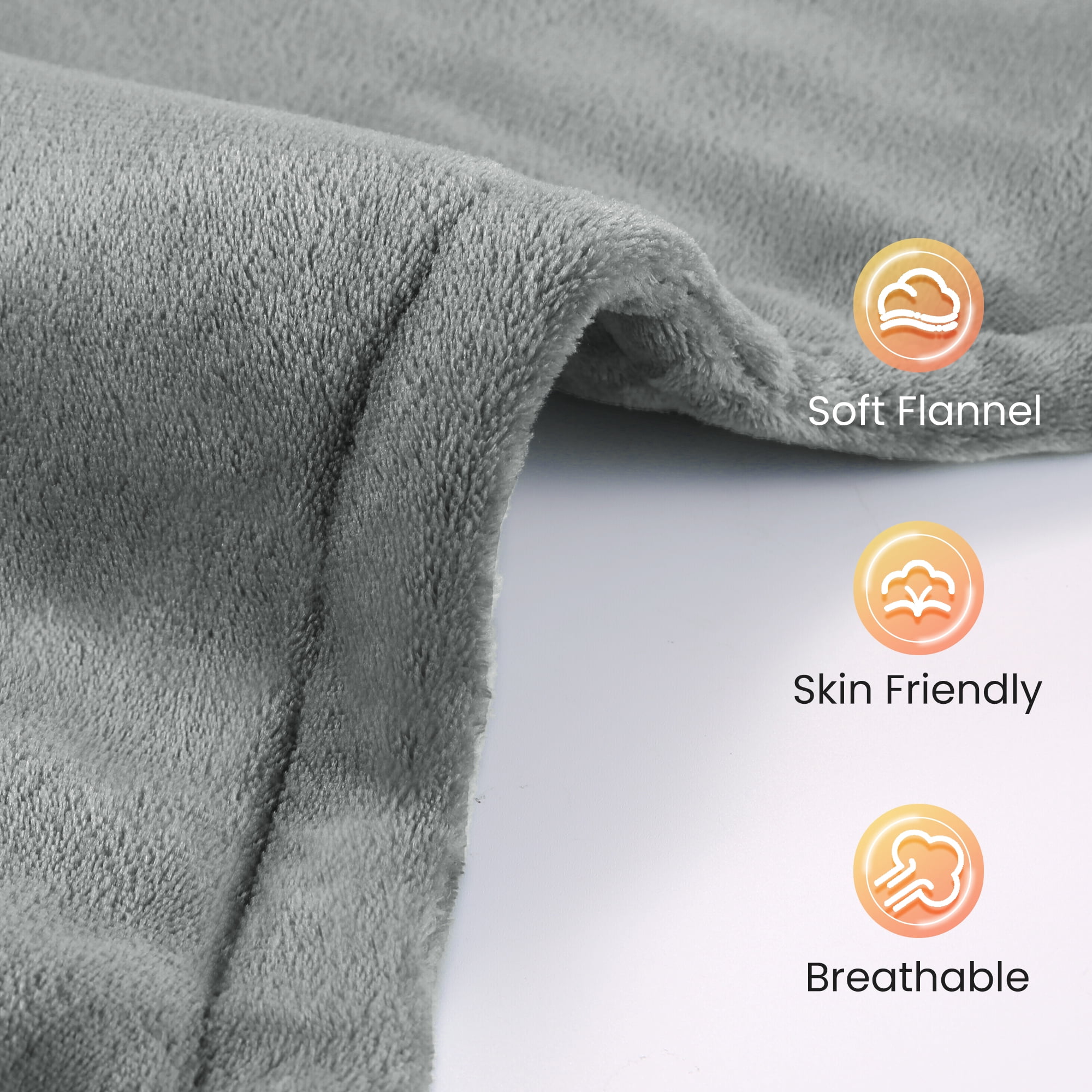 MaxKare Ultra Soft Heating Pad with 4 Heat Settings & Auto Shut-off for Full Body Stress Relief, 24"x33" - Gray