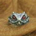 thumbnail image 2 of Red CZ Eyes 925 Sterling Silver Adder Viper Snake Ring Biker Punk Jewelry TA267 US Size 14, 2 of 16