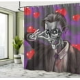 thumbnail image 5 of Ambesonne Skull Shower Curtain, Romantic Skeleton Hearts, 69"Wx70"L, Black and Red, 5 of 5