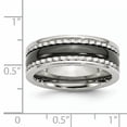 thumbnail image 6 of 8mm Stainless Steel Polished With Sawtooth Accent and Black Ceramic Center Band Ring Size 9 -  Jewelry Gift for Mom, 6 of 6