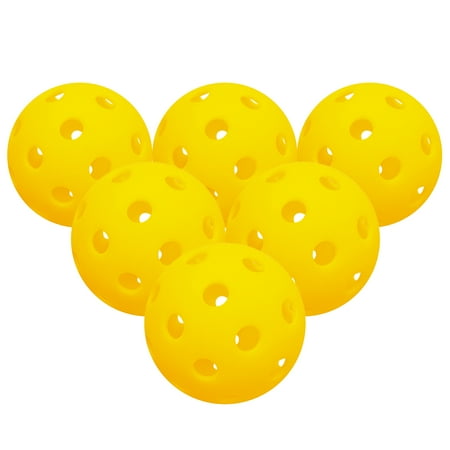 Lixada 6 Packs 40 Holes Outdoor Pickleball Balls for Outdoor Courts