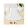 thumbnail image 3 of Toddler Baby Girl Off Shoulder Summer Jacquard Dress Boat Neck Short Sleeve Dress, 3 of 8