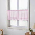 thumbnail image 3 of Fangasis Half Window Curtain Rod Pocket Kitchen Curtains Semi-sheer Simple Short Valance Decor Panels Treatment Modern Tiers Pink W:29''x H:16'', 3 of 5