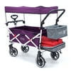 Creative Outdoor Products Push Pull TITANIUM SERIES PLUS Folding Wagon Stroller with Canopy-Purple