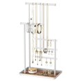 thumbnail image 6 of NIFFGAFF Jewelry Holder Organizer Stand - Adjustable Tall 17.5" (Max), Sturdy Jewelry Hanger for Necklaces, Earrings, Bracelets, Rings, Jewlery Display and Storage, White, Metal, 6 of 7