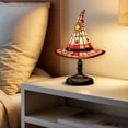 thumbnail image 4 of Yucurem Halloween Decoration - Witch LED Hat Lamp Stained Glass, Handmade Gothic Witch Hat Night Light for Indoor Party & Spooky Halloween Party Decorations (Red), 4 of 7