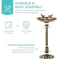 thumbnail image 4 of Water Fountain and Birdbath Solar Powered Polyresin Vintage Bronze/Green Outdoor Pond Fountain Combo Set Freestanding Bird Feeders for Garden Patio Deck or Yard, 4 of 6