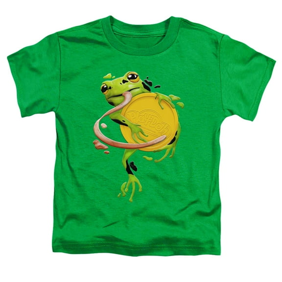 Play Doh Frog Hugging Play Doh Lid S/S Toddler T-Shirt Kelly Green