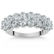 Pompeii 2 Ct Diamond Wedding Wide Anniversary Ring 10k White Gold (H/I,I1-I2)